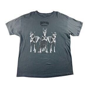Death Row Records T-Shirt Men XL Gray Doberman Graphic Regular Fit Rap Urban